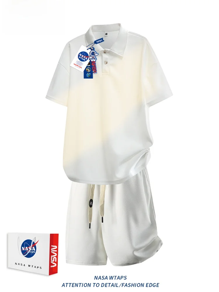 wtaps-アイスシルク薄手-sve-セット男性夏クイドライ通気性シャツカジュアルウェア-2-点セットポリエステル繊維