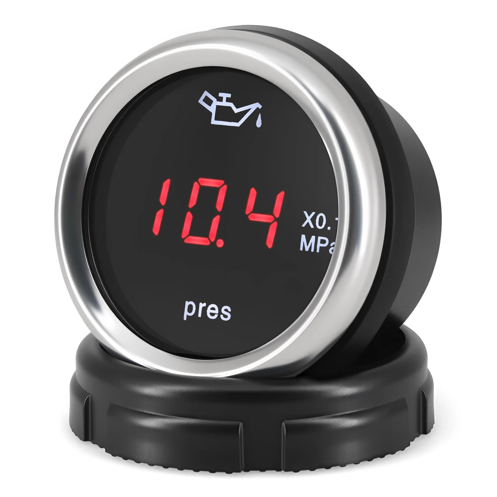 2 Zoll 52mm Digitales Öldruckmessgerät 0-1,0MPA mit Alarm 12V-24V Universal mit Öldrucksensor 1/8NPT für Auto, Motorrad, LKW – Detail 3