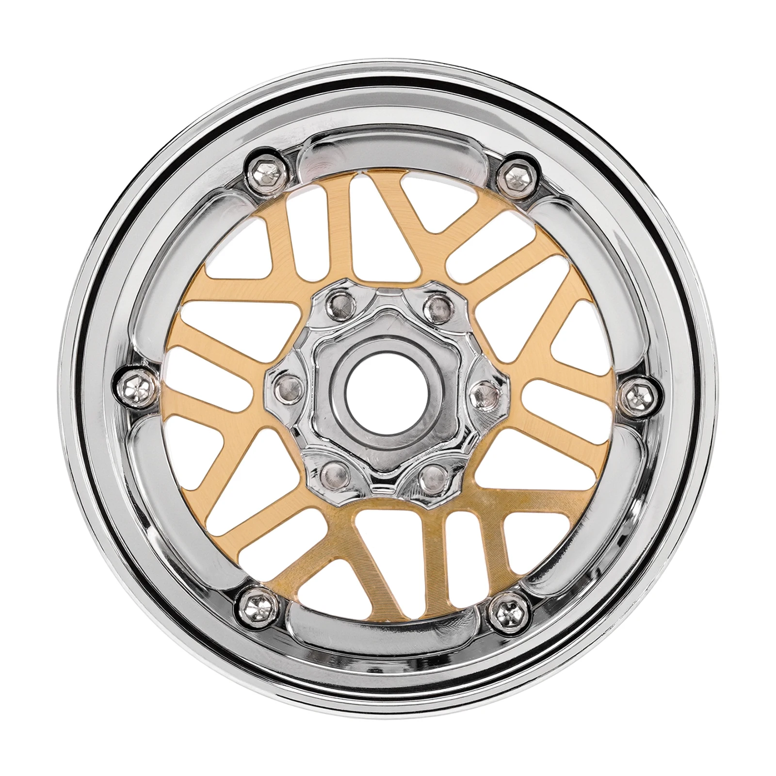 INJORA -9,65 mm versetztes 1,9" ModuWheel Beadlock-Räder aus Messing und Aluminium für 1/10 RC Crawler – Detail 16