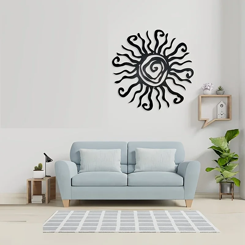 1pc Wacky Sun Metal Wall Art Outdoor Home Decor Rust Proof Wall Sculpture Garden Home Iron Art Silhouette Indoor Outdoor Bedroom