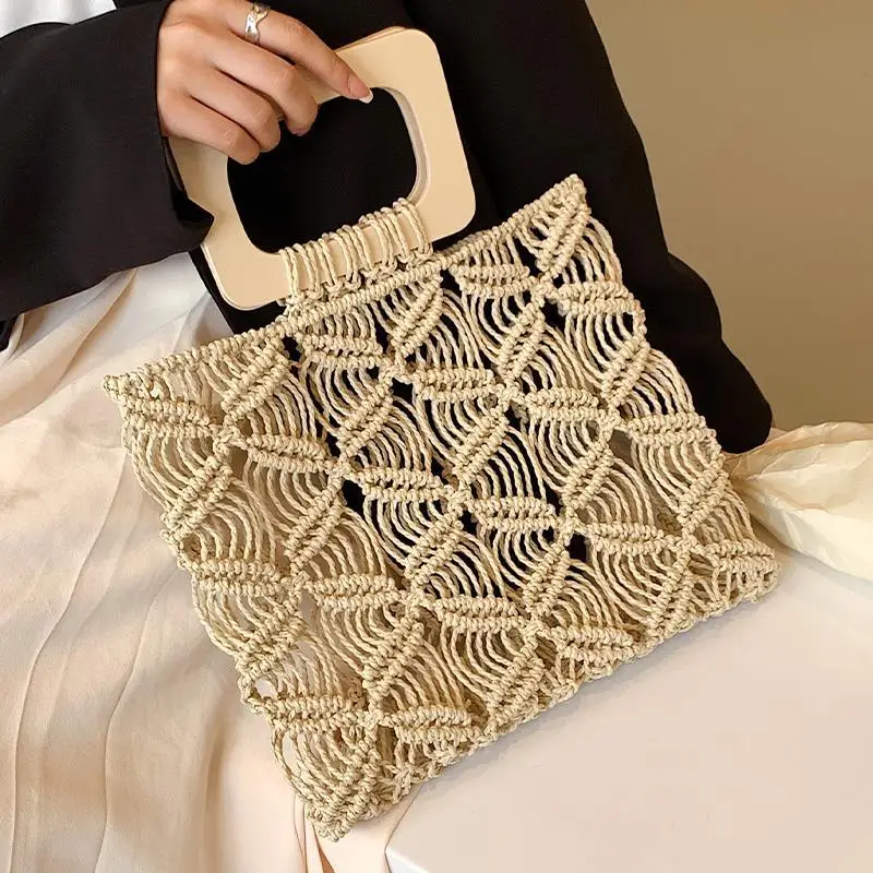 Straw Woven Bag Women 2022 New Hollow Woven Bag Beach Portable Large-capacity Tote Bag Casual Wild Summer Fashion Handbag Women