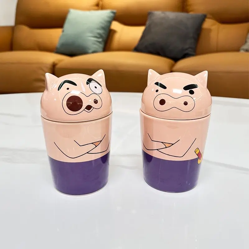 Crayon Shin Chan Left Guard Door Mug Ceramic Water Cup Crayon Shin Chan Chubby Dodo Birthday Gift Cup Ignored Birthday Gift