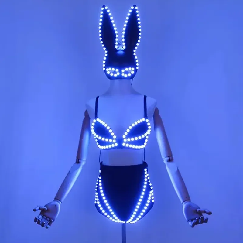 LED Luminous Dance Costume Full Color Light Up Dress for Club Party Performance Stage Show High Quality Glow in the Dark