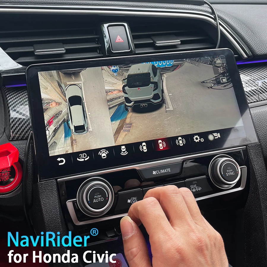 10.33inch Original Style Car Radio Android 14 Screen For Honda Civic 2016 - 2018 GPS Multimedia Video Player Carplay Head Unit