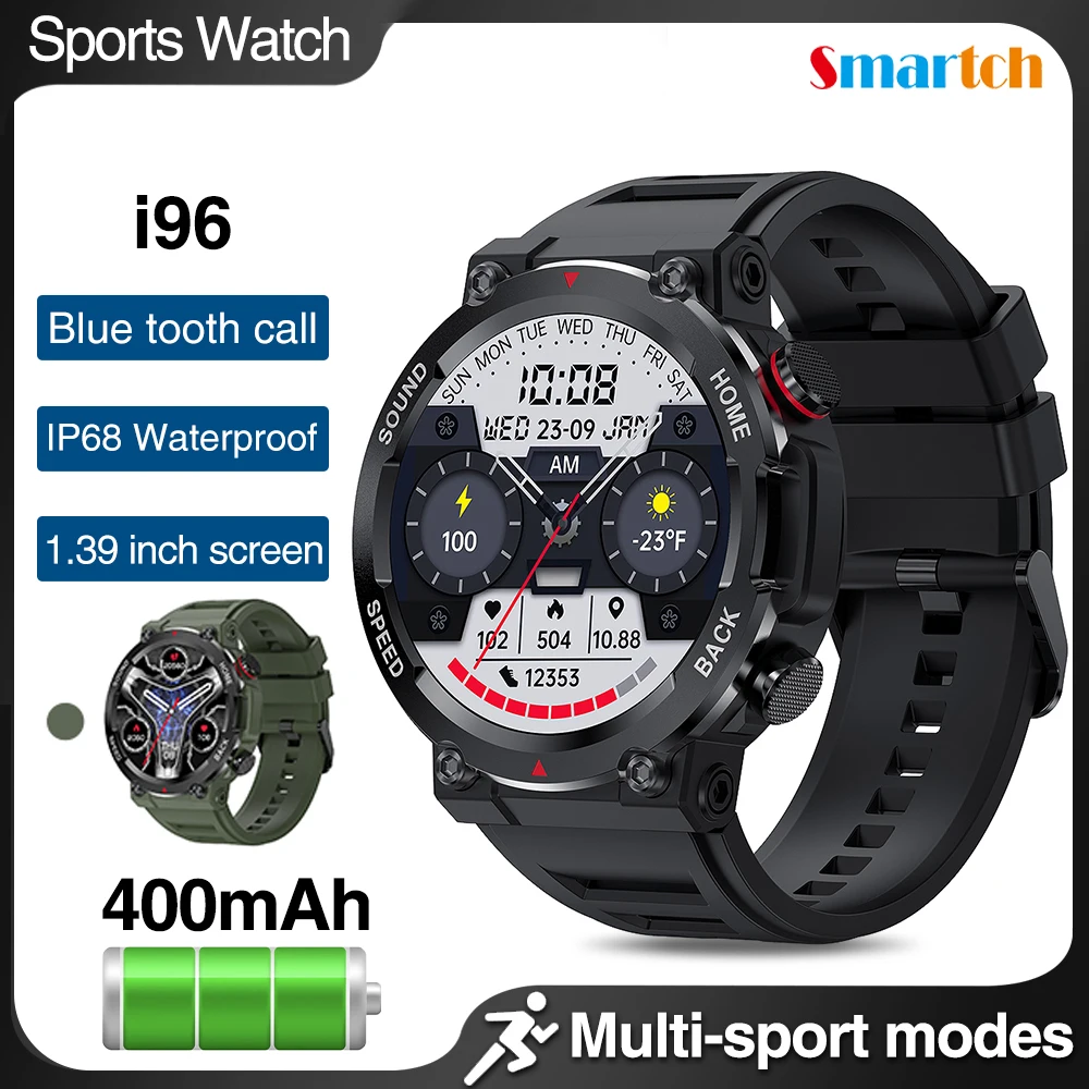 

2023 Smart Watch Bluetooth Call Men's Large Screen Outdoor Sports Fitness Heart Rate Monitoring Waterproof 400mAH Long Standby