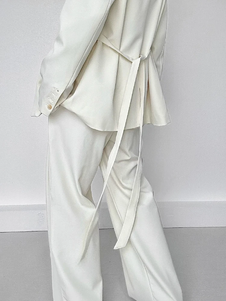 อินเทรนด์กางเกงเอวสูงกางเกงผู้ชายสตรีทแวร์สไตล์จีบกางเกงฤดูใบไม้ผลิฤดูใบไม้ร่วงสบายๆสีทึบกางเกงหลวม