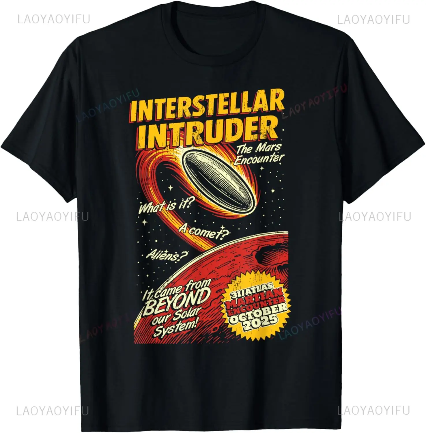 Interstellar Intruder، 3I/أطلس الخيال العلمي تي شيرت مضحك قميص للرجل مخصص مطبوعة الجرافيك تي شيرت Camiseta Hombre #1