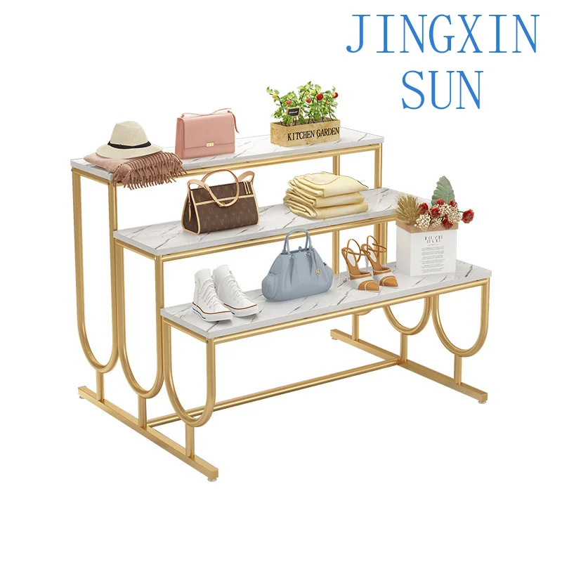 Nakajima Display Stand for Clothing Store Shoe Rack for Bags Stepped Water Table Display Stand for Gold Middle High Low