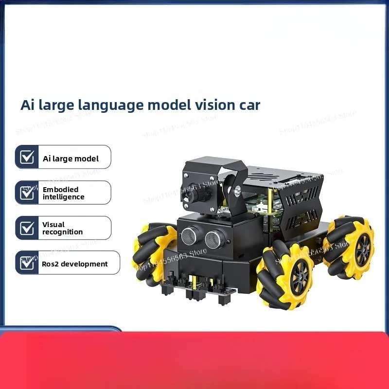 AI Large Model Vision Trolley ROS2 Mobile Robot, Automatic Speech Recognition Interactive Robot