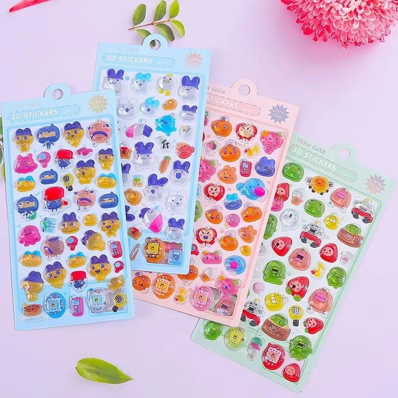 

4/40 шт. мультяшные 3D-наклейки Тамагочи с объемным рельефом для телефона, ноутбука, DIY-поделок, декоративные наклейки, оптовый подарок для студентов