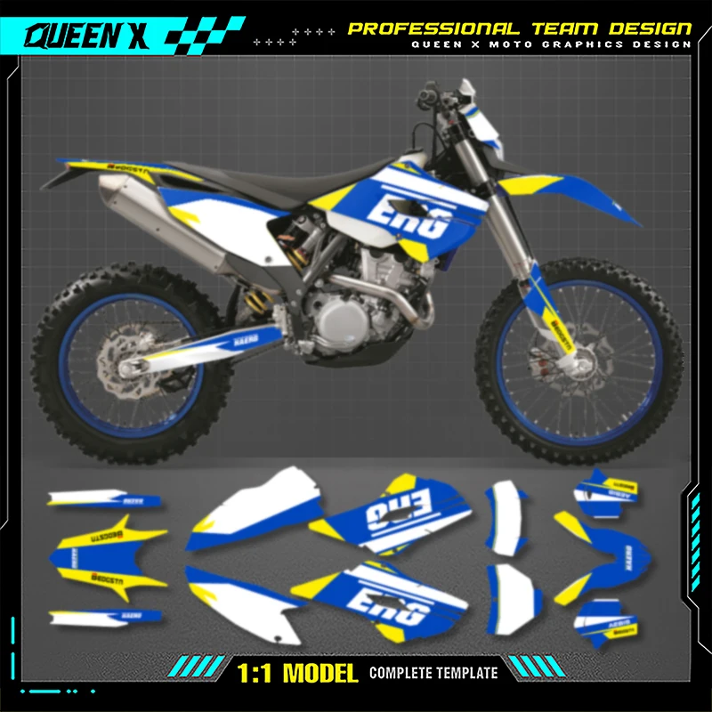 

Queen X MOTOR Custom Motorcycle Graphics Decals Stickers Kit For HUSABARG TE FE 2013 2014 Number Name Custom