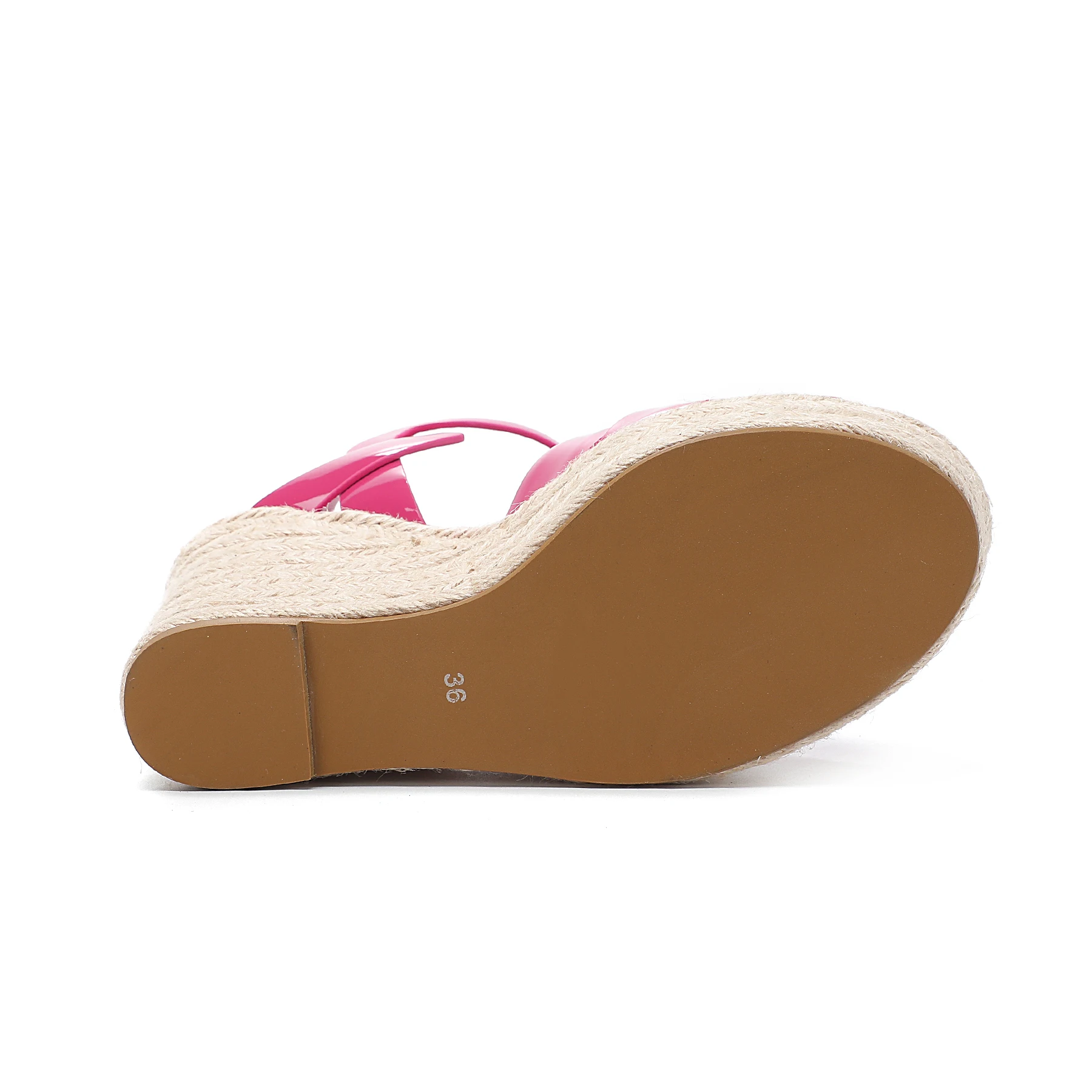 Women's High Heel Thick Sole Sandals Summer New Women's High Heel Shoes Patent Leather Slope Heel Open Toe Heel Shoes