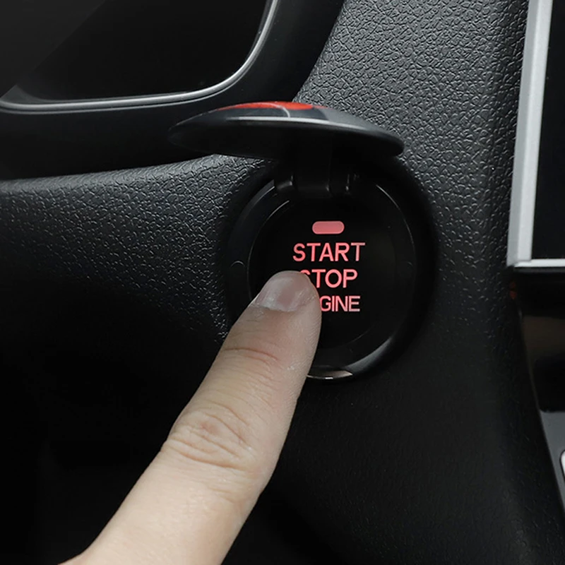 1pcs Rhinestone Car Engine Ignition Start Stop Button Protective Cover Switch Decoration Stickers Auto Interior Accessories