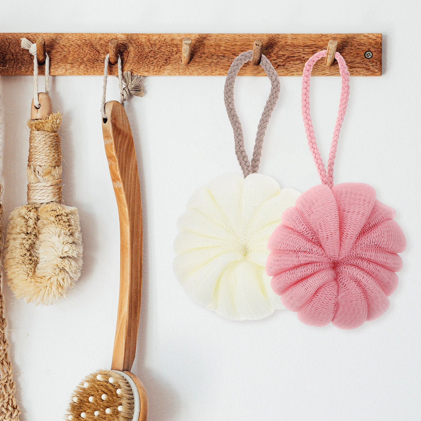 

4Pcs Bath Shower Loofah Pe Material Body Wash Ball for Exfoliating and Skin Cleaning Household Bath Loofahs Shower Loofah