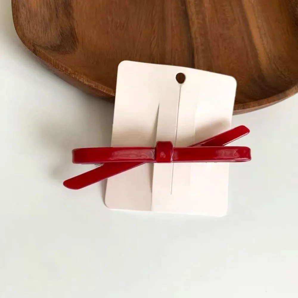 Chic Bow Hair Clips Plain Color Acetate Hairgrip Hairpin Cute Sweet Simple Bow Knot Bow Tie Side Pins Women Hair Accessories