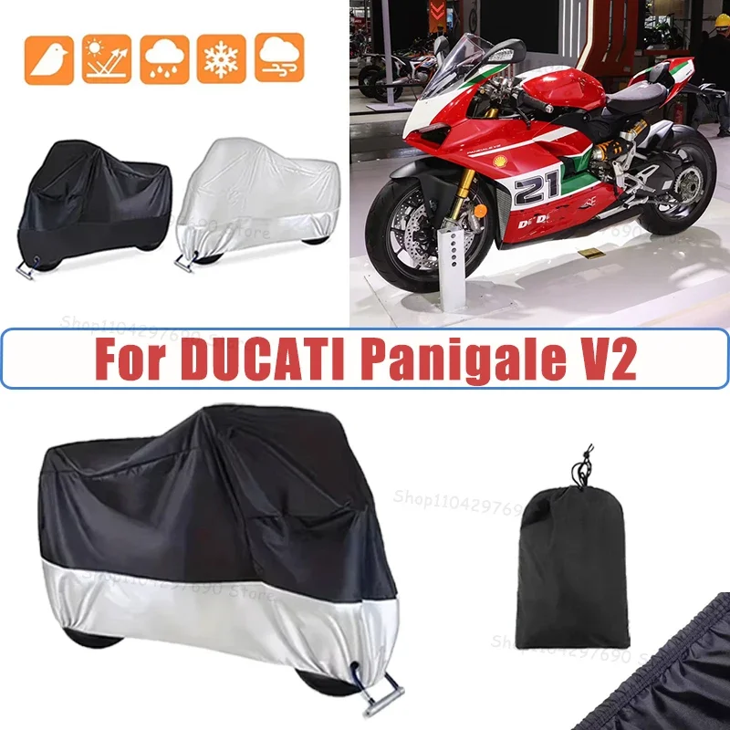 210D Oxford Motorcycle Cover Waterproof All Season UV Protection For DUCATI Panigale V2 Anti-Tear Windproof Motorbike Cover
