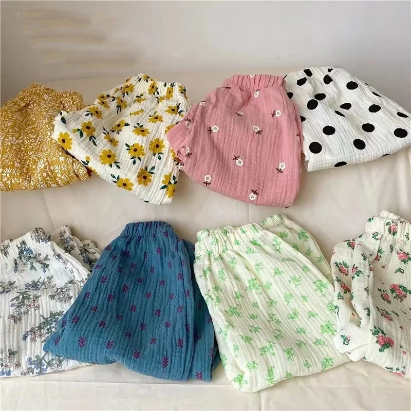 Organic Cotton Baby Pants Newborn Toddlers Autumn Spring Summer Winter Cute Print Soft Muslin Clothes Pants Pantalons Capris