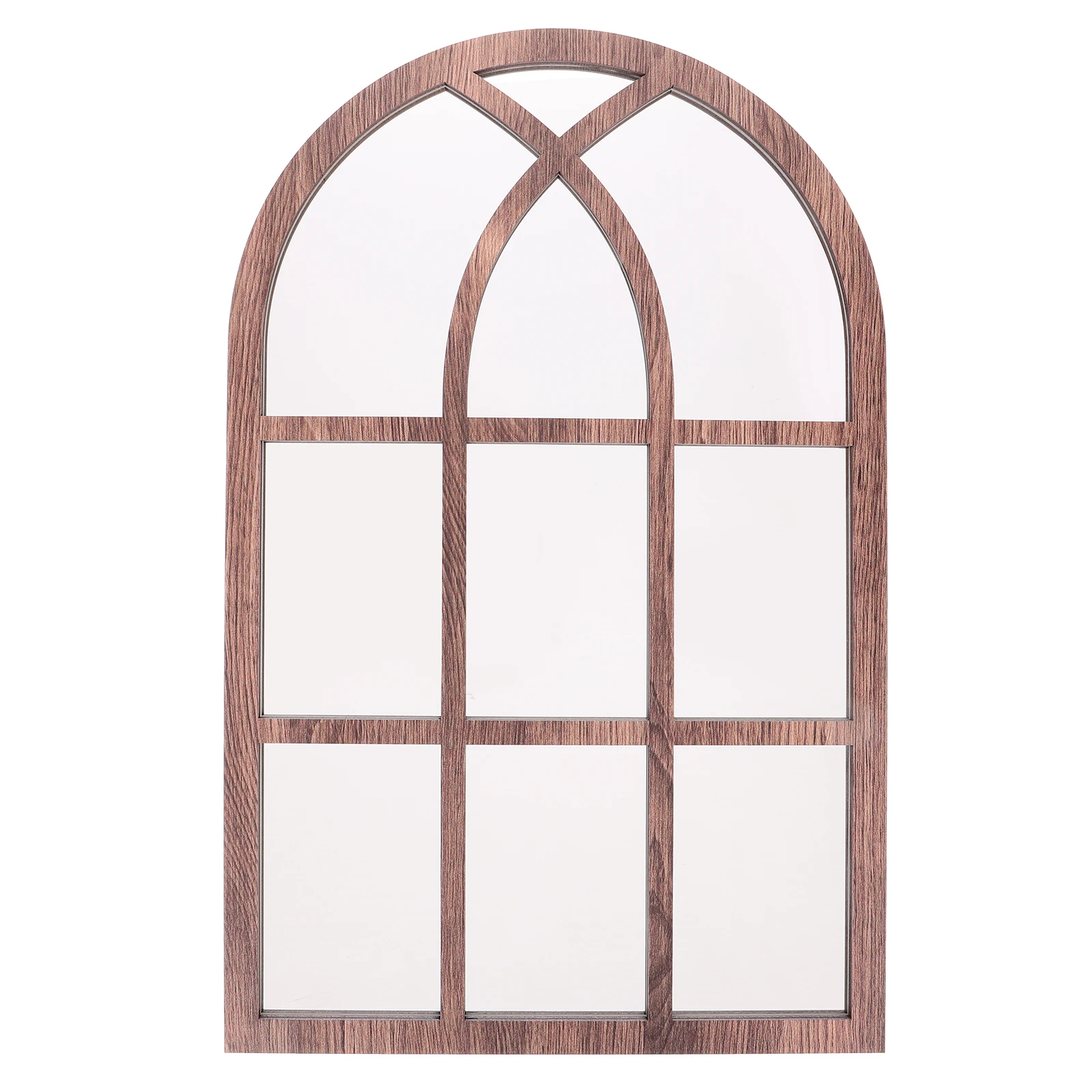 

Trendy Wall Decals Adhesive Fake Window Wooden Decor Sticker Easy to Apply for Living Room Bedroom Home Arched Mirrors for Wall