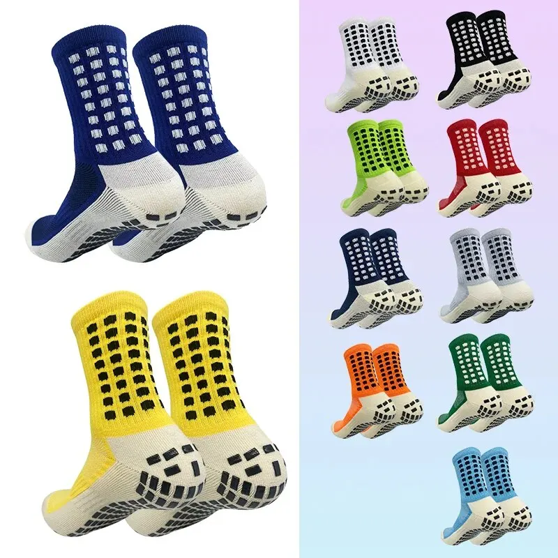 Anti-slip Football Socks Men Women Non-slip Soccer Basketball Tennis Sport Socks Grip Cycling Riding Socks 38-45