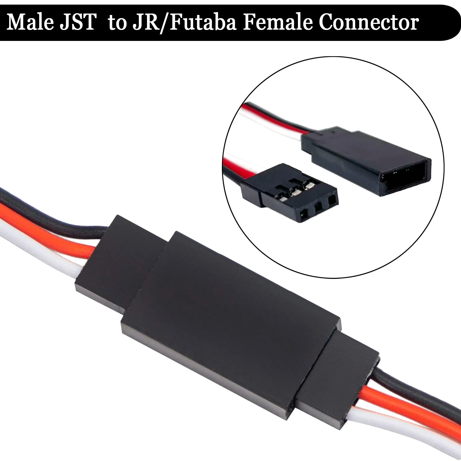 35 Pcs Servo Extension Cable 3-Pin JST Male to Futaba/JR Female Connector 7sizes 10cm 15cm 20cm 30cm 40cm 50cm 60cm