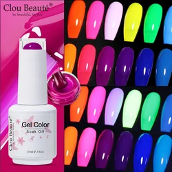 Clou Beaute Solid Gel Nail Polish 15ml Milky White Neon Green Color Gel Varnish Soak off Gel Polish Nail Art Semi Permanent Nail