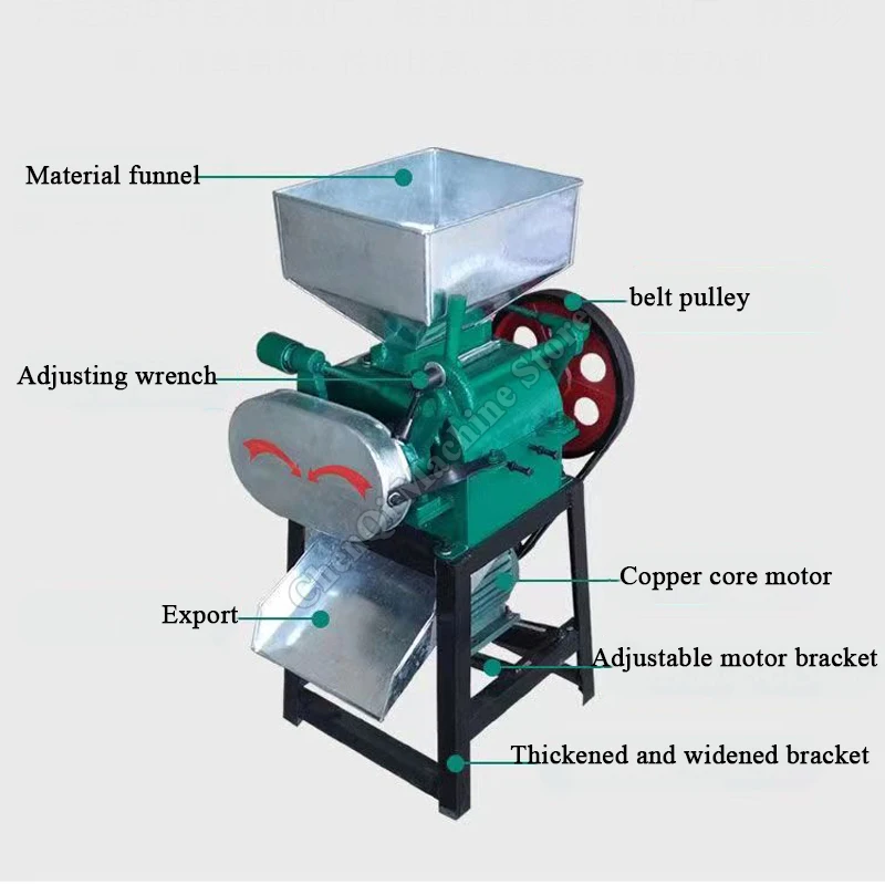 Машина для выравнивания зерна, новая дробилка для кукурузного орго, дробилка для зерна пшеницы, маленькая роликовая дробилка для соевых бобов