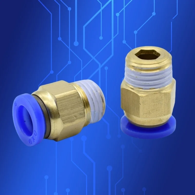 

5 шт., быстроповоротная пневматическая трубка 6 мм, 8 мм, 10 мм, 12 мм, для PC4PC6PC8PC10PC12-M5, разъем для фитингов из нержавеющей стали с наружной резьбой