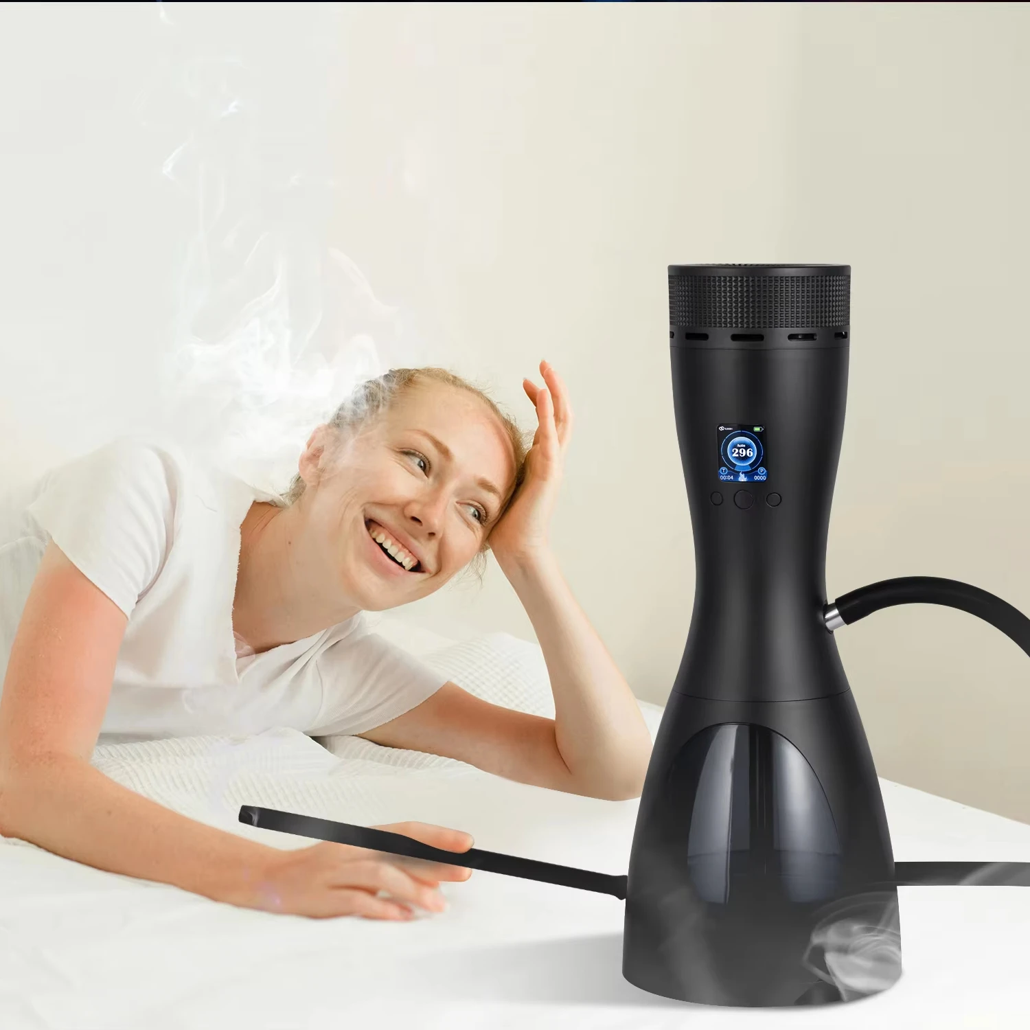 ホットセール中！LUKAH電動シーシャセット ステンレス製 オープンシステム 取り外し可能バッテリー 電子シーシャ