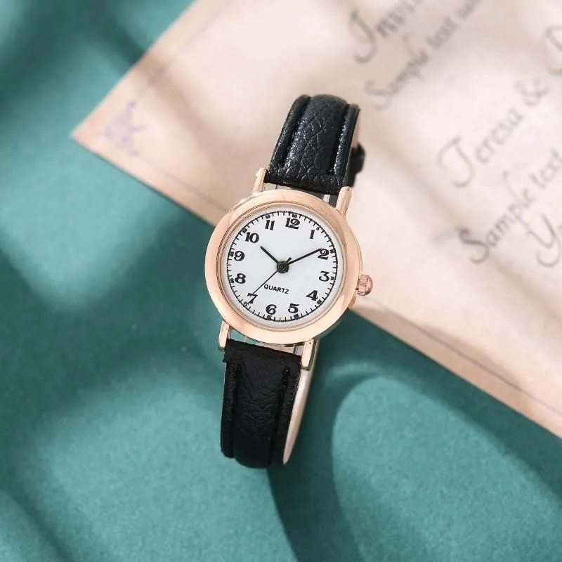 Retro Artistic College Style Women's Quartz Watch Simple Personalized Design Customizable Fashion Accessory