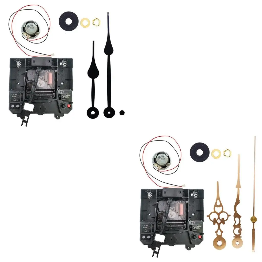 Plastic Music Box and Horn Hands Clock Accessory DIY Kits for Kids