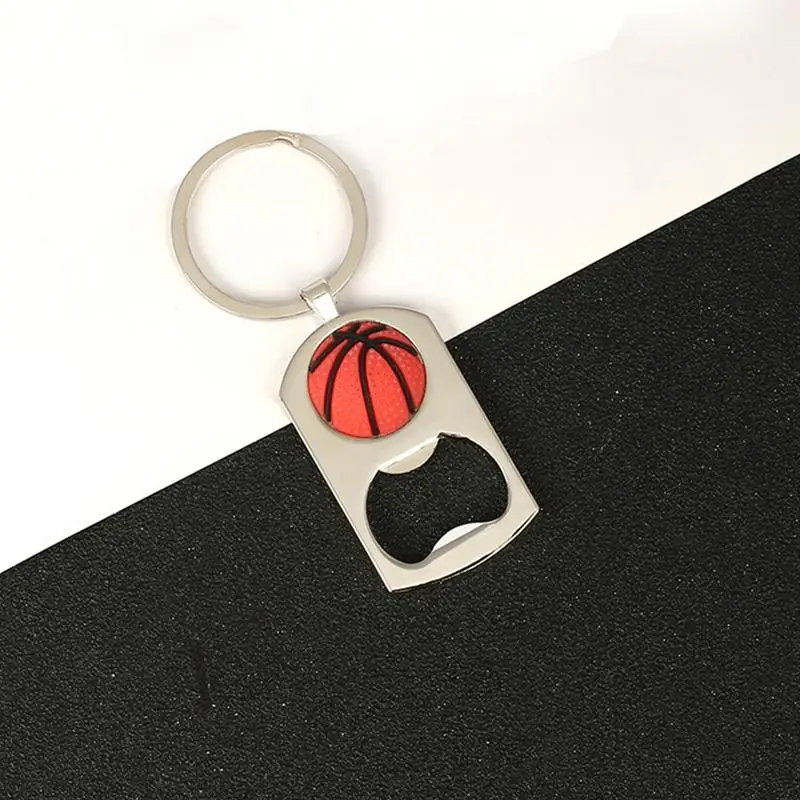 Key Chain Bottle Opener Cool Basketball Soccer Beer Opener Portable Beverage & Soda Bottle Opener Keyring Flat Beer Bottle