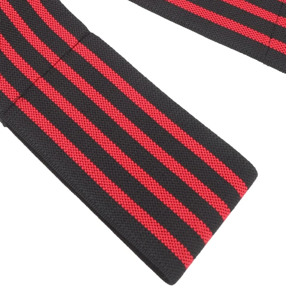 Adjustable Straps Elbow Compression Bandage Elastic Material Black And Red Stripes Sports Elbow Brace Professional Grade