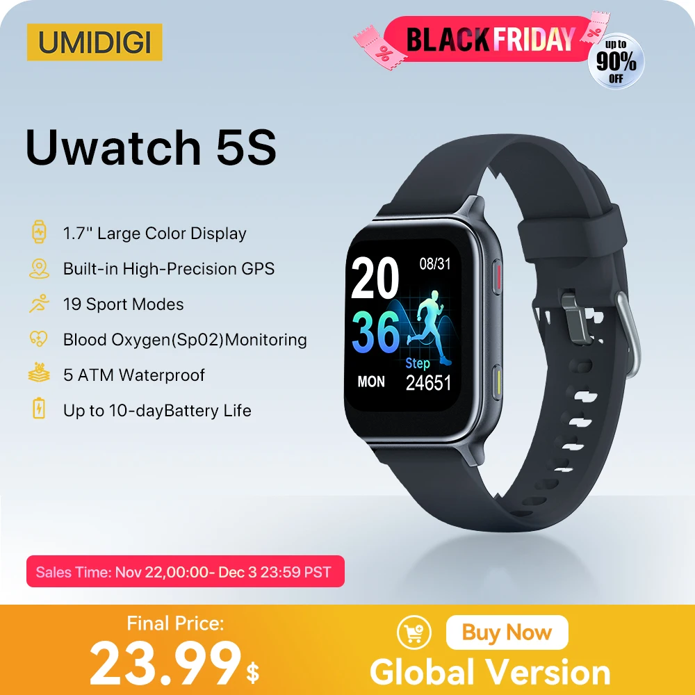 UMIDIGI Uwatch 5S Bluetooth Smart Watch 1.7