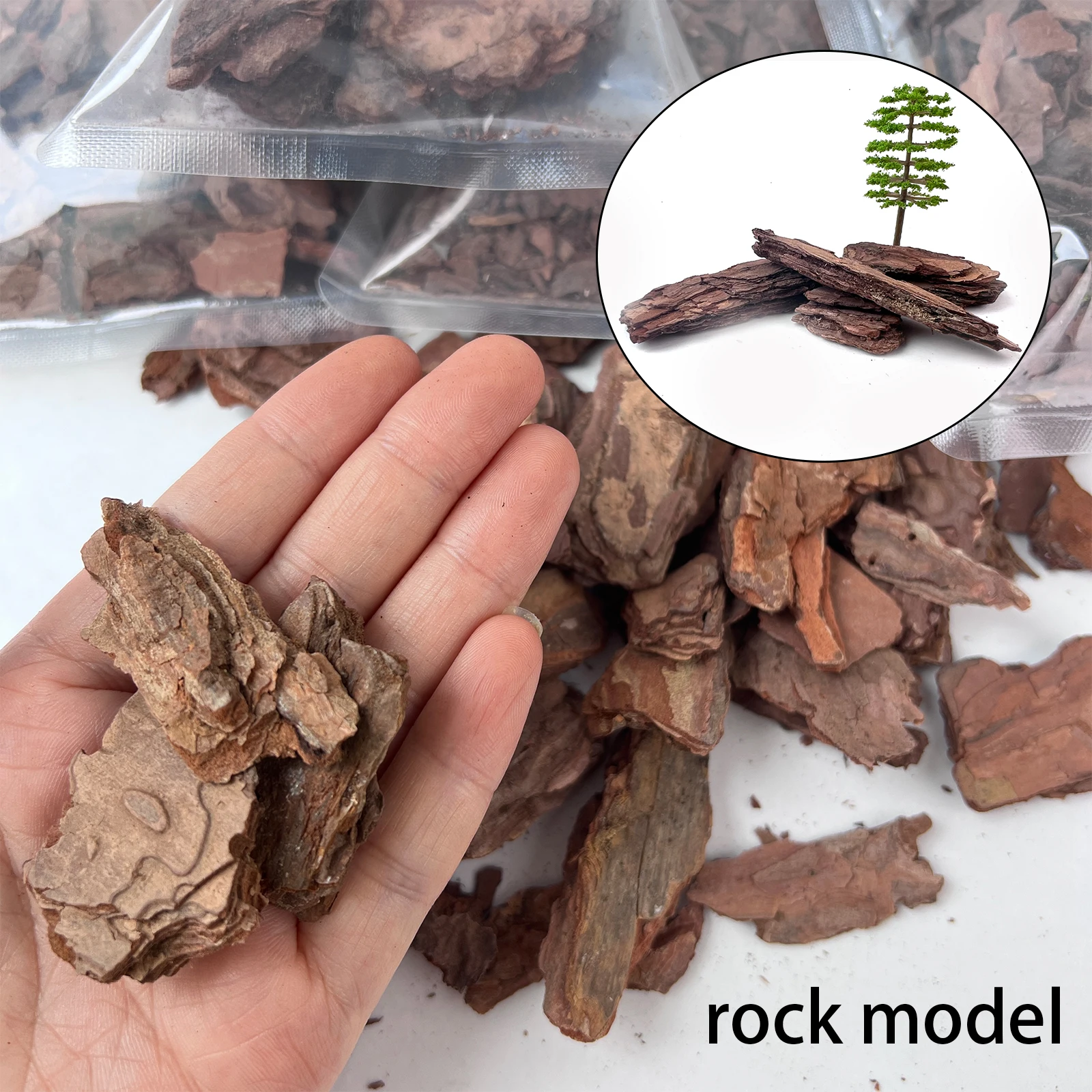 

40g Tree Bark Natural DIY Handmade Sand Table Model Material for Micro Landscape 3D Scene Creative Production