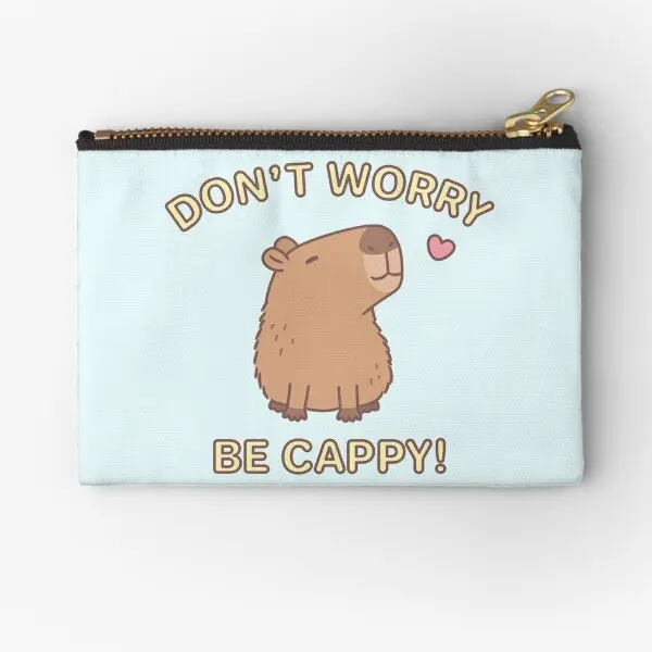 Funny Do Not Worry Be Cappy Happy Capyba  Zipper Pouches Storage Women Pocket Coin Key Money Pure Men Panties Wallet Underwear