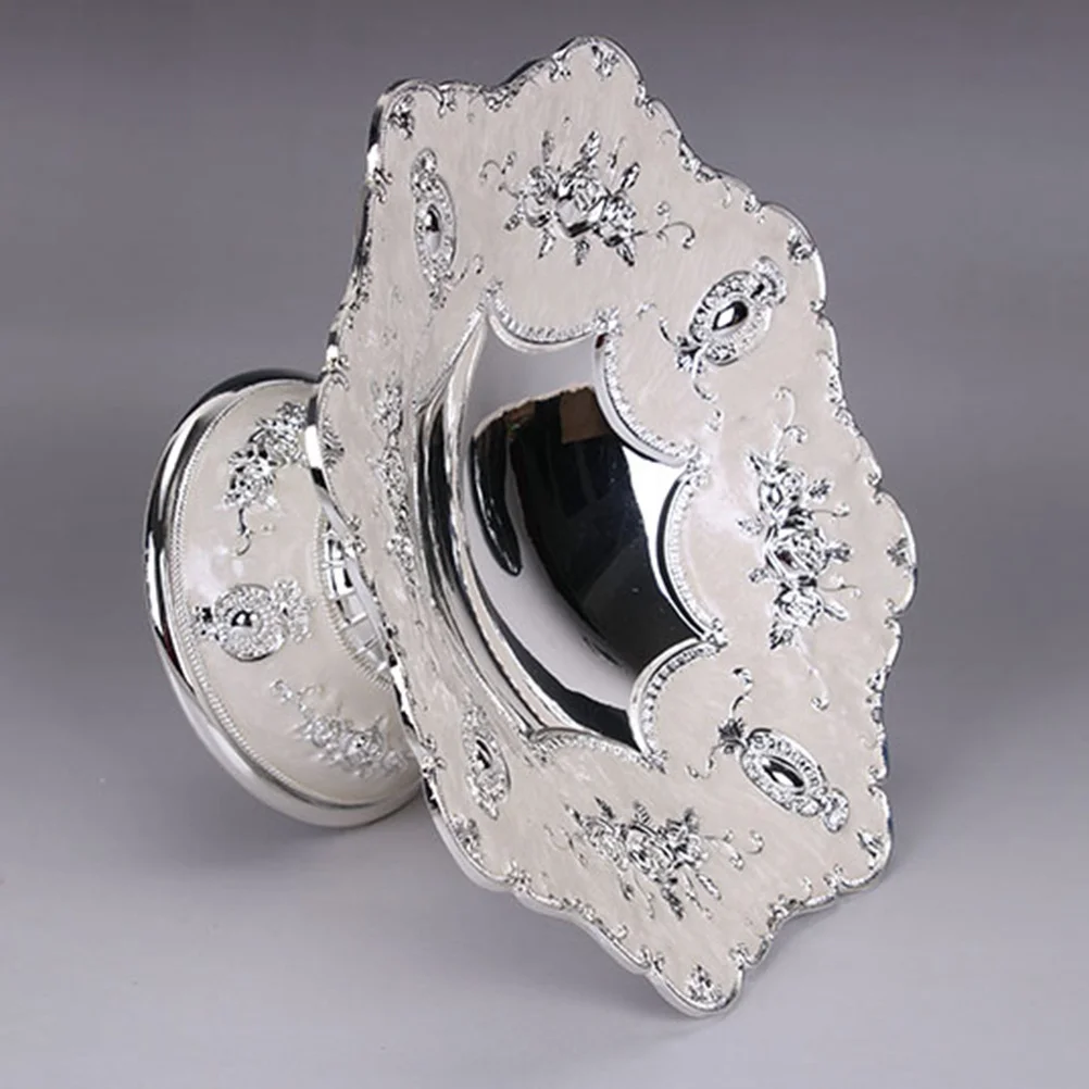 

18Cm Silver Metal Fruit Tray European Style Snack Plate For Wedding Party Dessert Display Cupcake Server Cake Plate