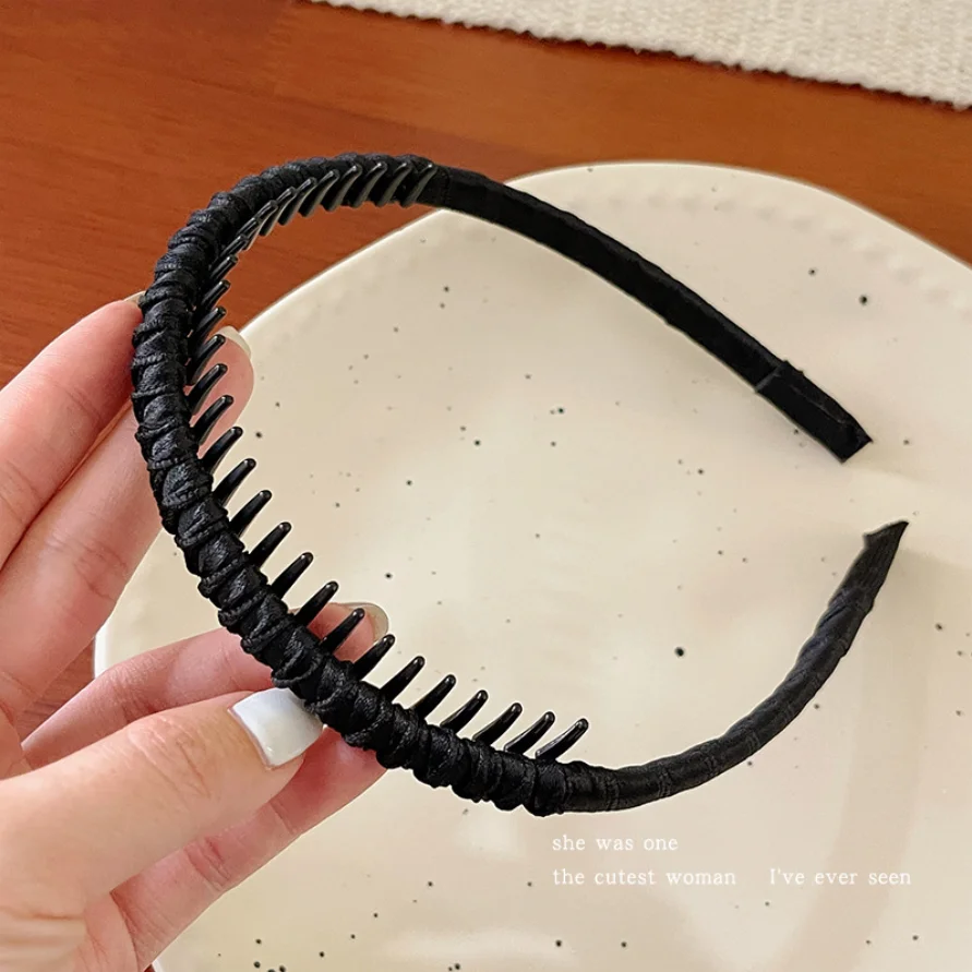 Geflochtenes Stoff-Stirnband, Einfarbiges Dünnes Haarband, Doppelter Böhmischer Rutschfester Haarreif, Haar-Accessoires für Mädchen – Detail 3