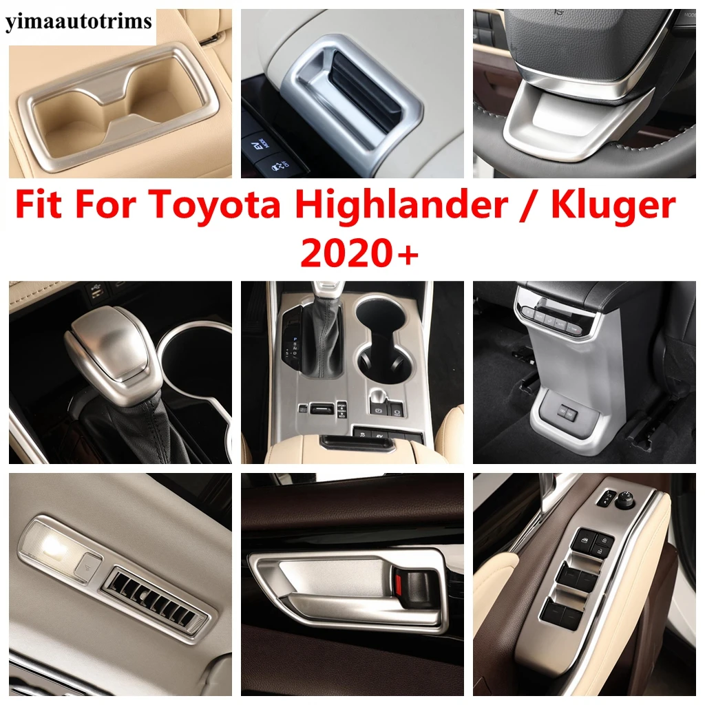 

Shift Gear Panel / Window Lift / Water Cup / Dashboard Frame Cover Trim Accessories For Toyota Highlander / Kluger 2020 - 2024