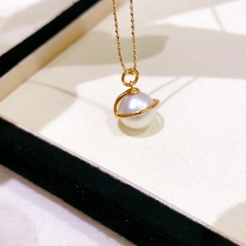 

Подвеска-глобус с сильным дизайном, аксессуары 8-9 мм, белый жемчуг с цепочкой