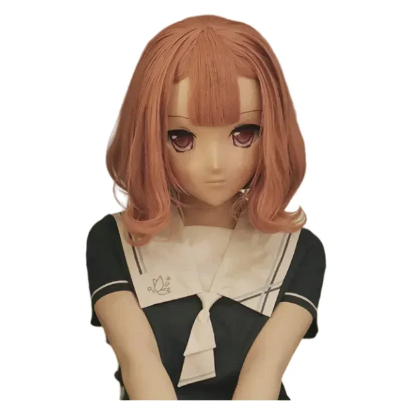 (LiLi Mask-39) Sweet Girl Resin Head Mask Kigurumi Cosplay Japanese Role Play Anime Silicone Kigurumi Mask Crossdresser Doll