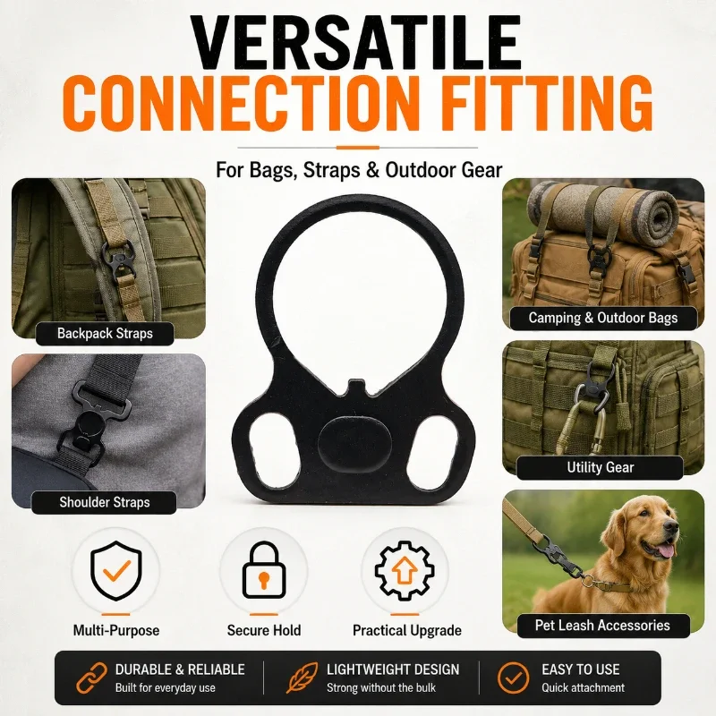 Wear‑Proof Alloy Quick‑Detach Connect Buckle Flexible Rotating Loop Black & Sand Tone Outdoor Hand‑Make Accessory