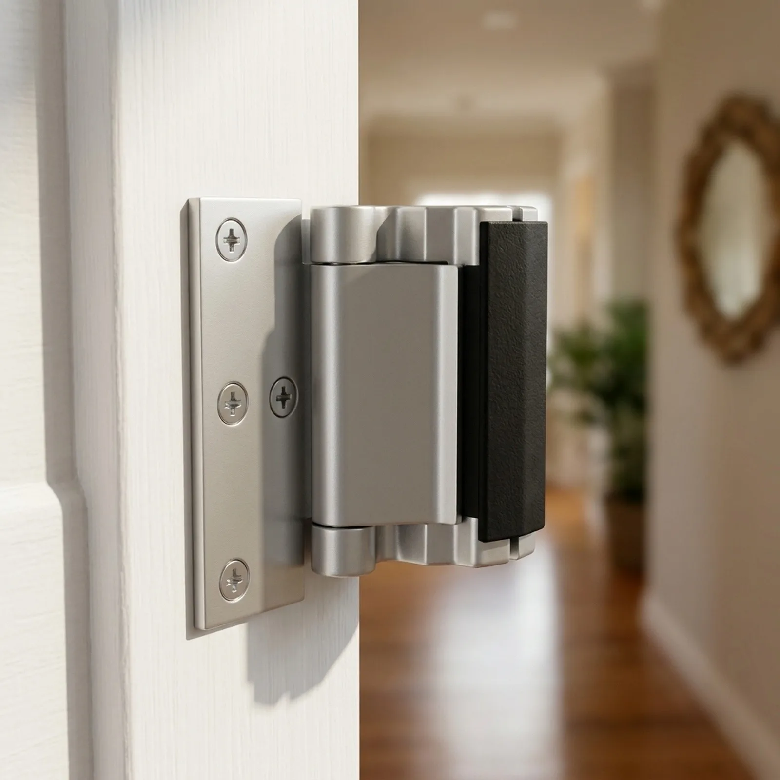 Extra Security Door Reinforcement for Lock Anti-theft Door Lock Prevents Door Kicking Quick Installation Spring-loaded Mechanism