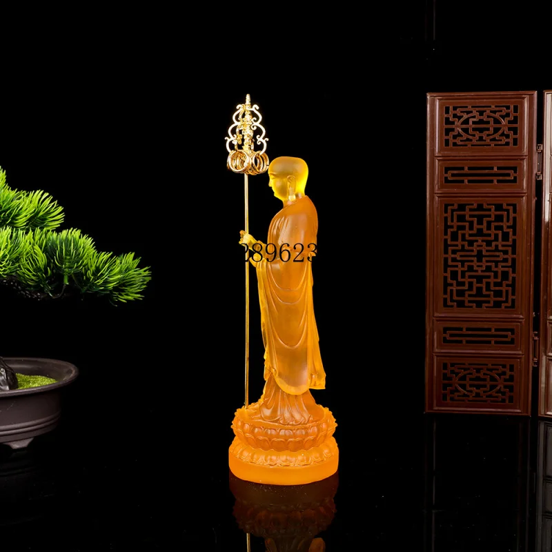 Jiuhua Mountain Small Ksitigarbha Bodhisattva Water-Like Crystal Buddha Statue, Temple Hall of Ten Thousand Buddhas, Religious F
