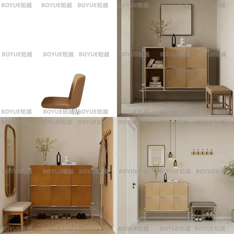 Modern Minimalist Living Room Sideboard Wall Mounted Storage Cabinet Optical Axis Design Dining Buffet Console Table