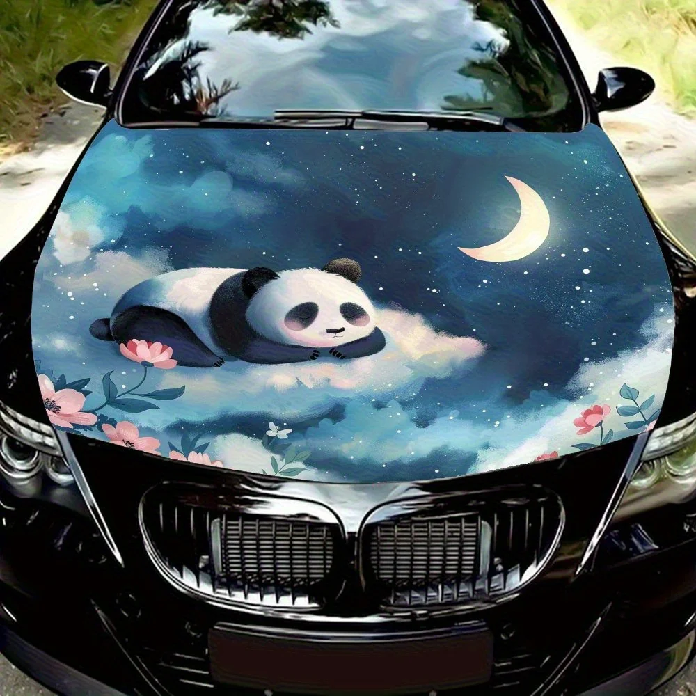 

Giant Panda Sleeping In The Night Sky Car Hood Decal Stickers Wrap Vinyl Film Engine Cover Decals Sticker Car Hood Protective Fi