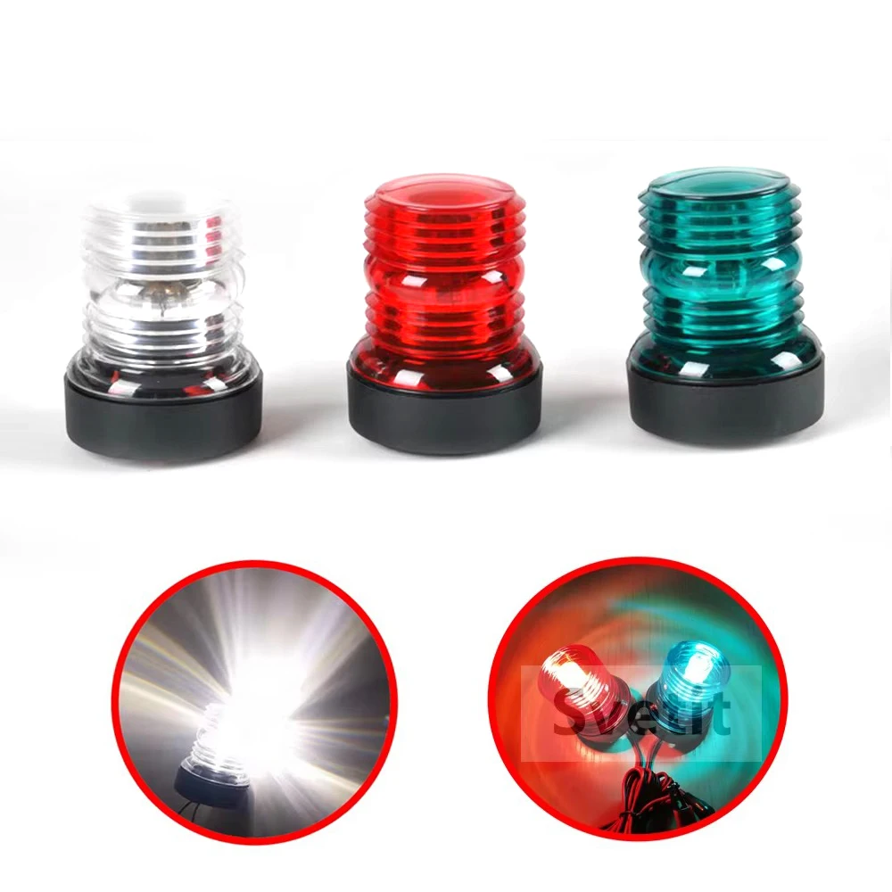 1Piece Boat Navigation Light 12V Red Green White Marine Yacht Sailing Signal Lamp Waterproof Running Lights For Boat