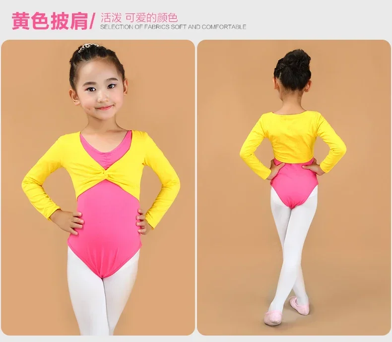 New 2019 Girl Ballet Gymnastic Leotard Jacket Long Sleeved Dance Sweater Top Coat Kids Dance Clothing Jacket Wrap Ballet