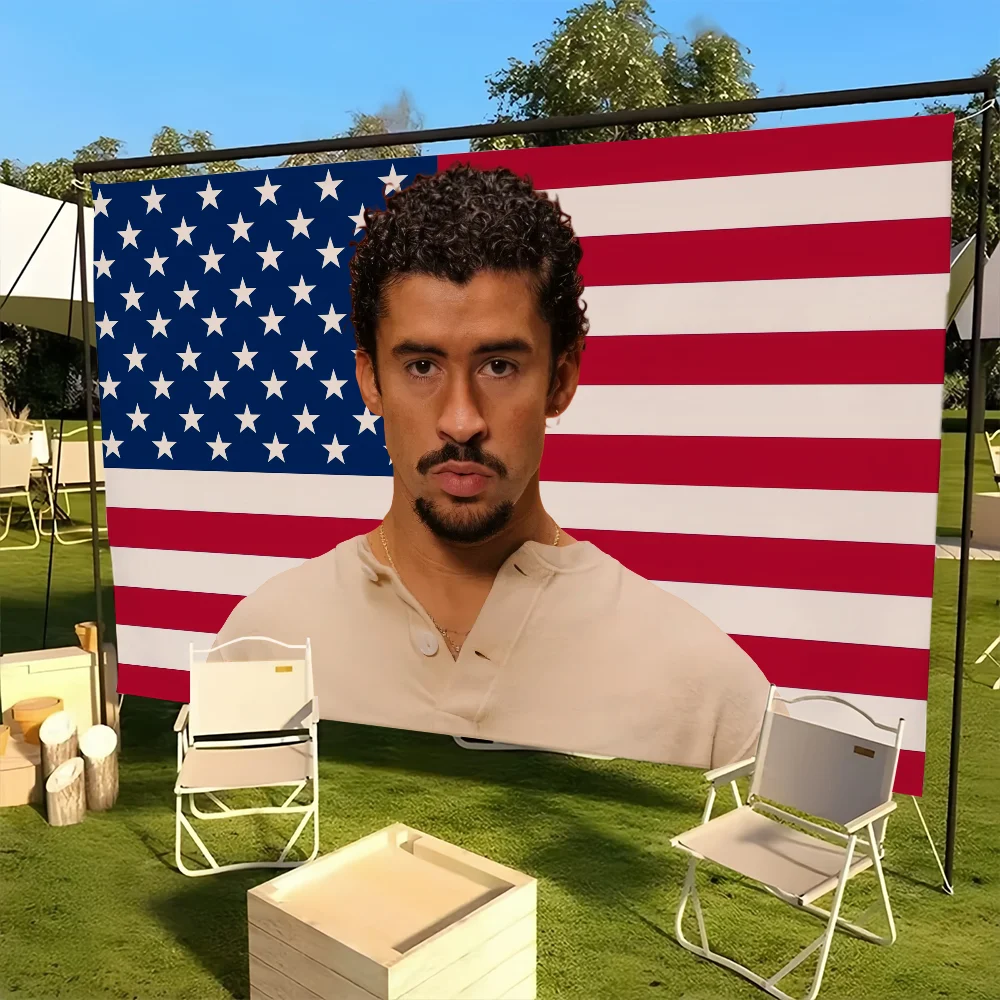 Bad B-Bunny Debi Tirar Mas Fotos D-dtmf Q Flagge Dekoration Outdoor Picknick Party Kunst Hängen Home Camping Party Banner