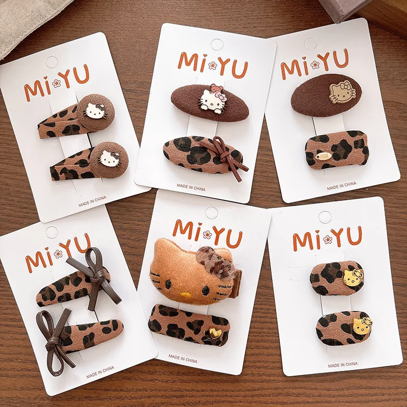 

2PC 2-Inch Leopard Prints Baby Hair Clips Cartoon Animal Prints BB Barrettes Girls Kids Fashion Hairpin Headwear