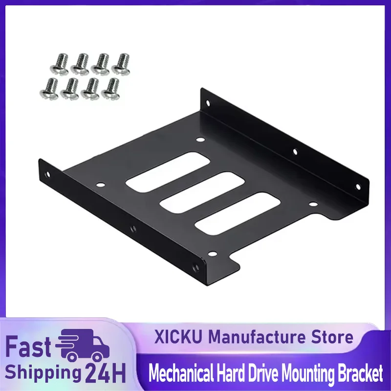 Coolcirc 2.5 To 3.5 Inch Metal SSD/HDD Adapter Bracket with SATA for PC Case & Mobile Use Portable Hard Drive Mounting Kit